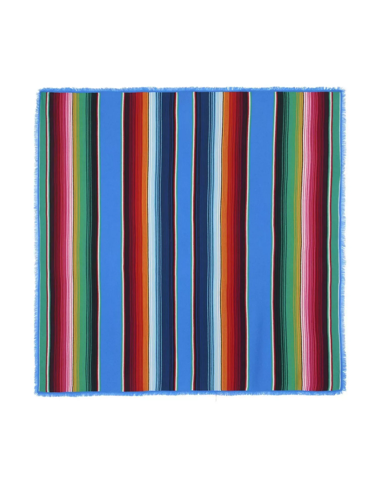 Kujten Scarves & Snoods>Extra Large Striped Cashmere Bandana Bleu Kabalos