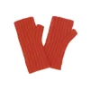 Kujten Gloves & Mittens>Flat Rib Cashmere Mittens, 2-Threads Orange Rosso