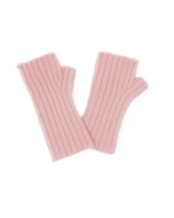 Kujten Gloves & Mittens>Flat Rib Cashmere Mittens, 2-Threads Kaki Vert