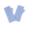 Kujten Gloves & Mittens>Flat Rib Cashmere Mittens, 2-Threads Bleu Jeans