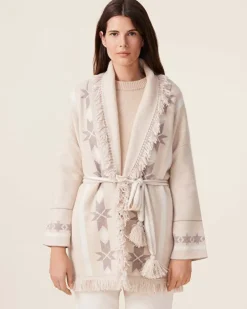 Kujten Jackets & Vests>Fringed Shawl Collar Cashmere Jacket, 4-Threads Organique