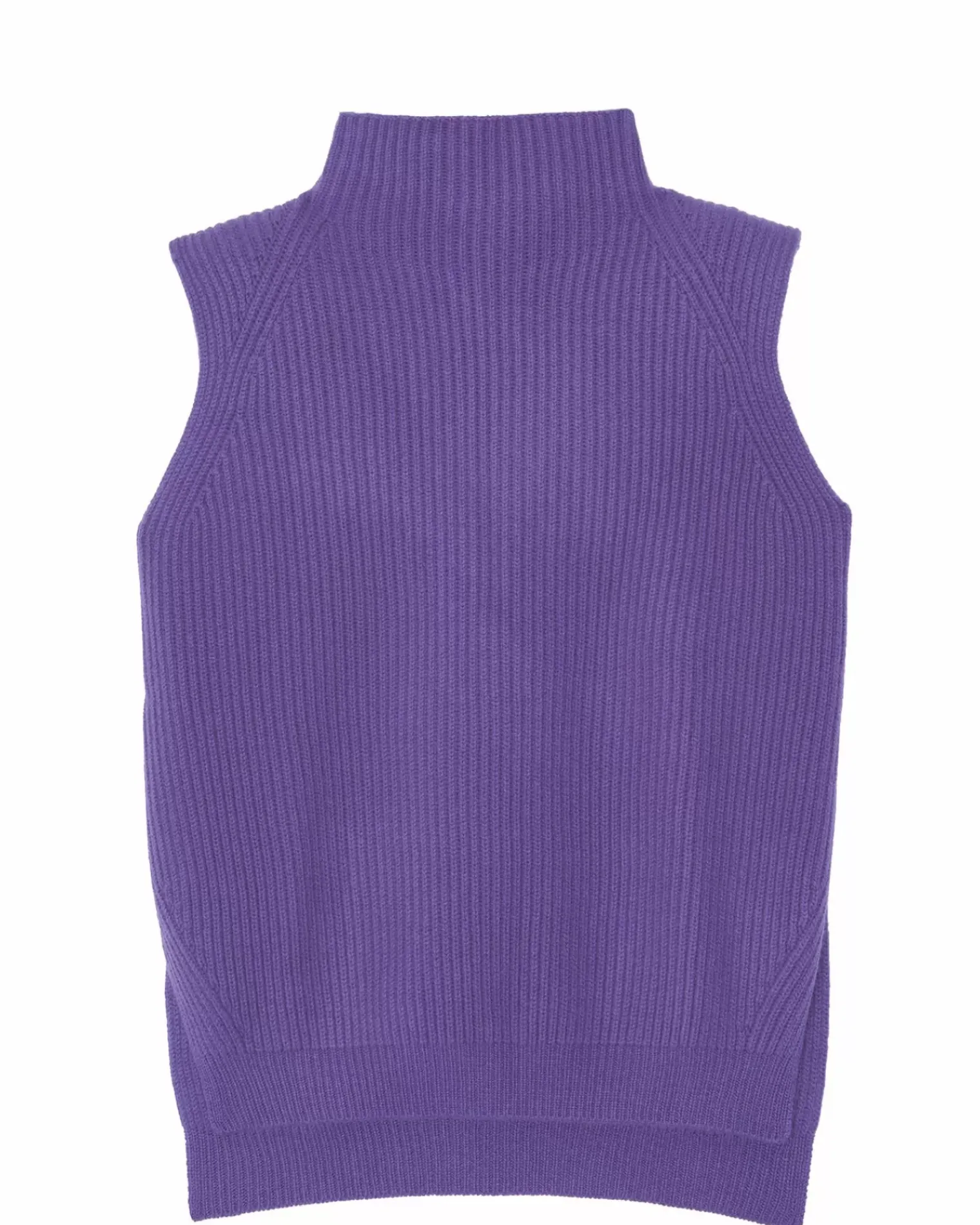 Kujten Sweaters & Sweatshirts>Funnel Neck Sleeveless Cashmere Sweater Violet