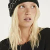 Kujten Hats & Headbands>Hand Embroidered Cashmere Beanie Noir