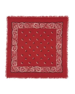 Kujten Scarves & Snoods>Hawaien Pattern Cashmere Bandana, 2-Threads Rouge