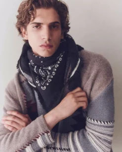 Kujten Jackets & Vests>Jacquard Cashmere Cardigan, 12-Threads Gris Granit