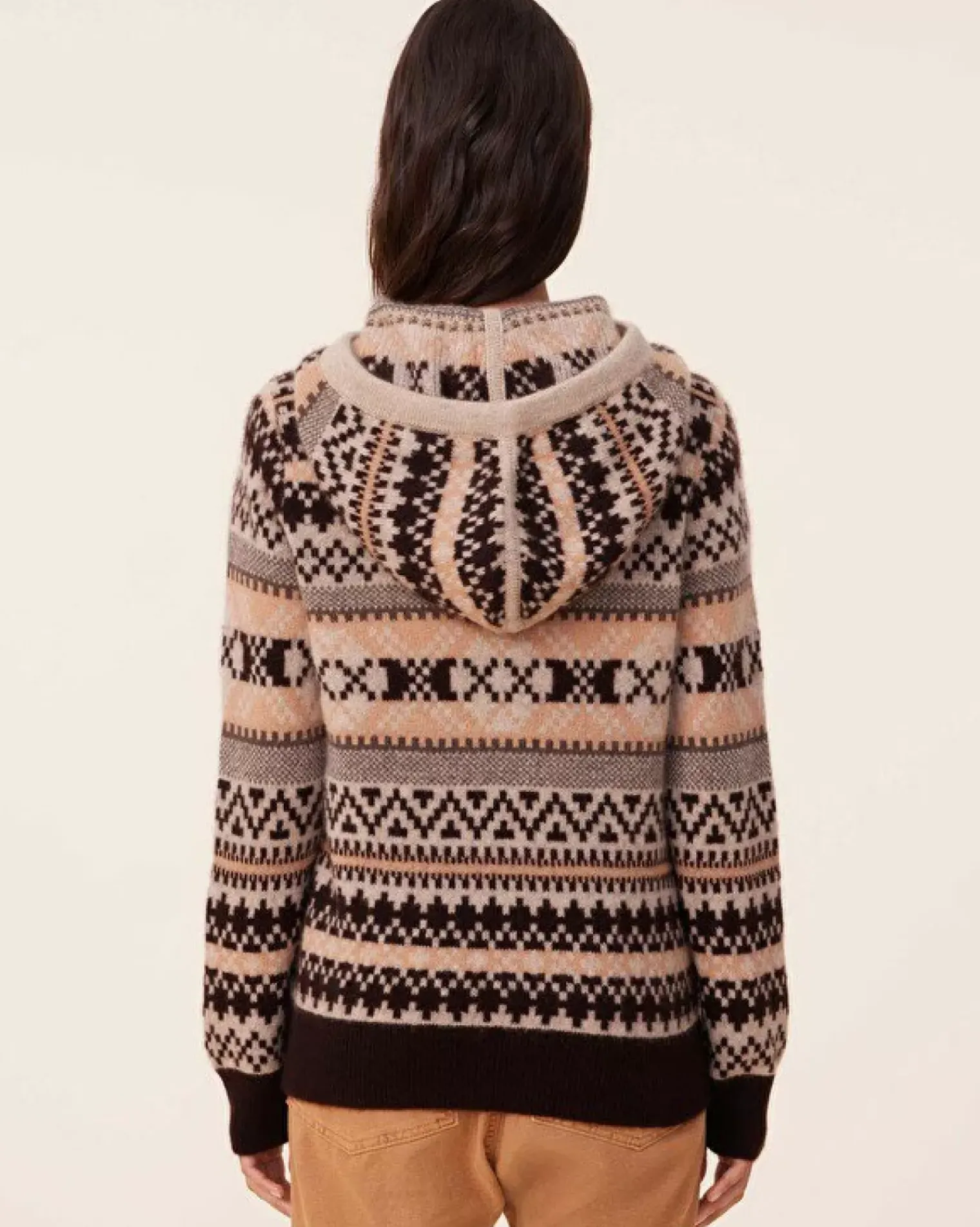 Kujten Hoodies>Jacquard Cashmere Hoodie, 4-Threads Organique