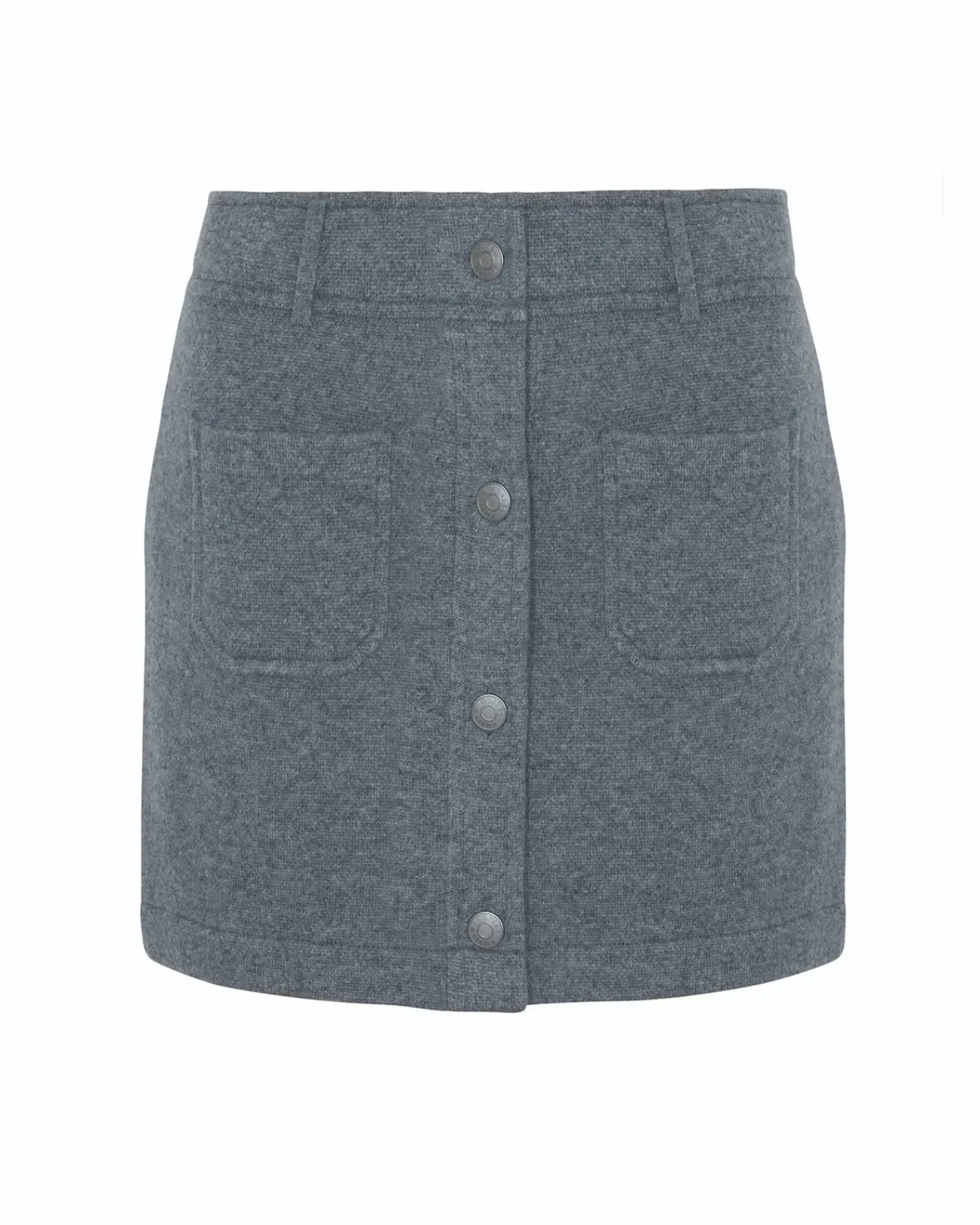 Kujten Dresses & Skirts>Jacquard Short Cashmere Skirt, 4-Threads Gris Flanelle