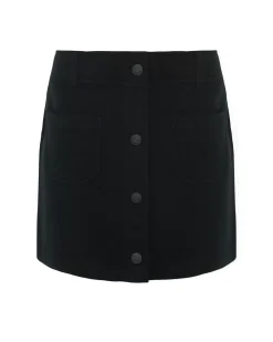 Kujten Dresses & Skirts>Jacquard Short Cashmere Skirt, 4-Threads Noir