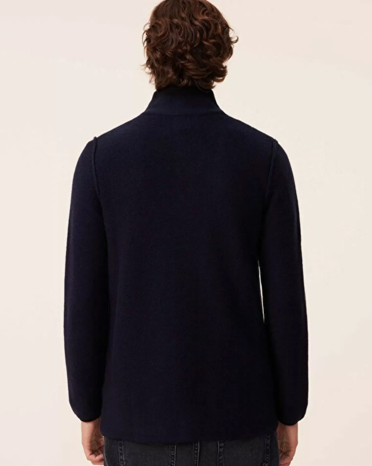 Kujten Jackets & Vests>Jersey Men Cashmere Jacket, 8-Threads Bleu Marine Fonce