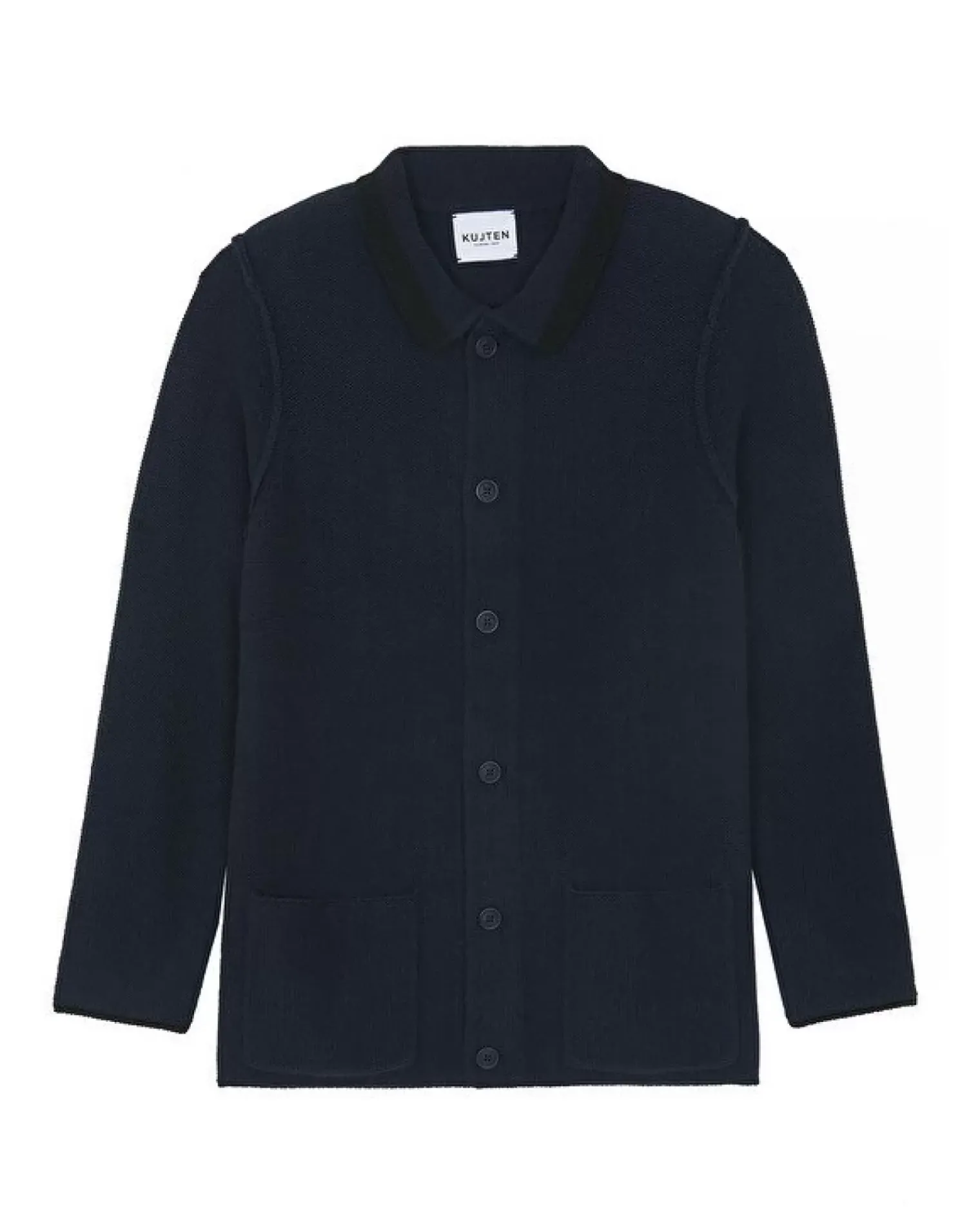 Kujten Jackets & Vests>Jersey Men Cashmere Jacket, 8-Threads Bleu Marine Fonce