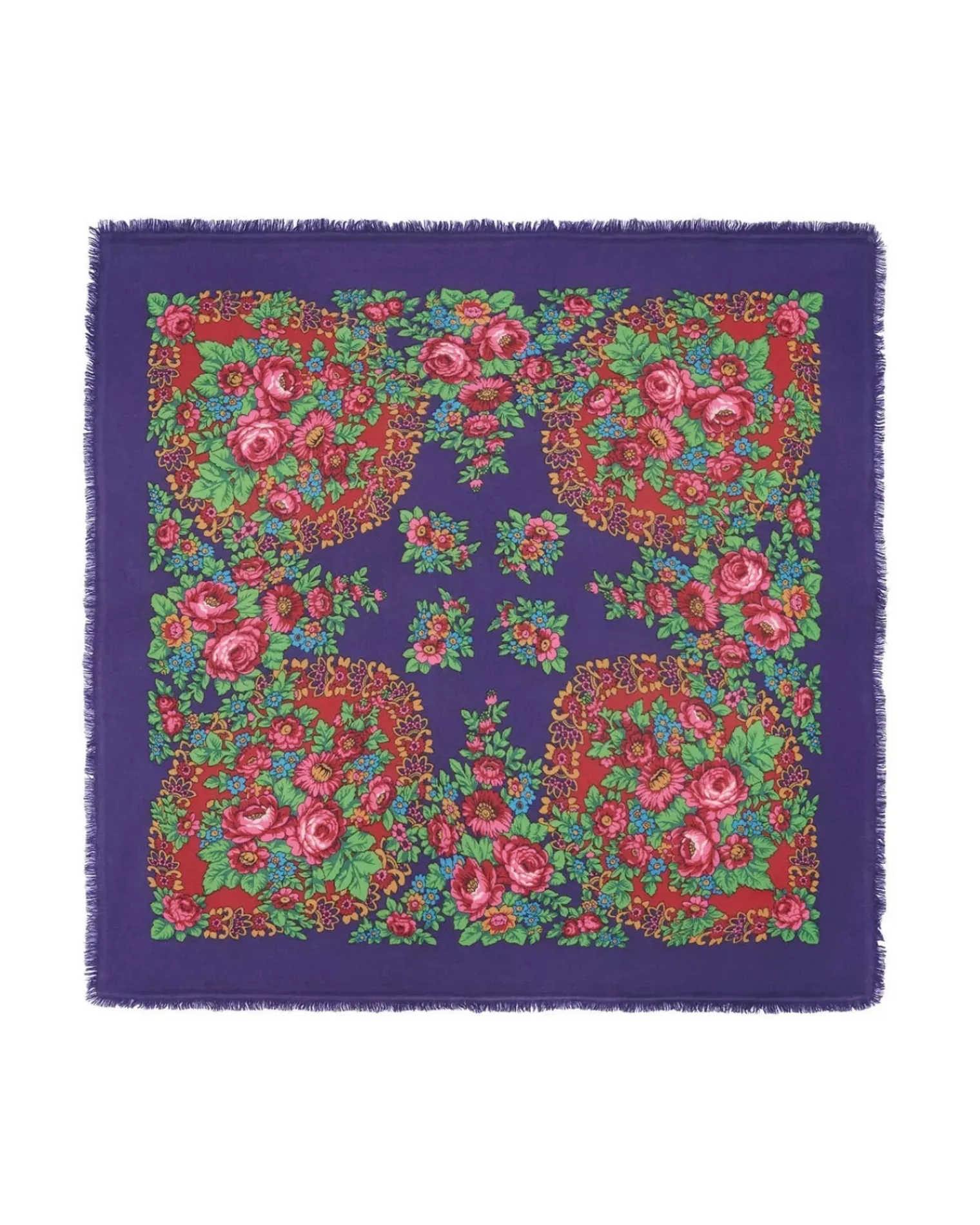 Kujten Scarves & Snoods>Large Cashmere Bandana, 2-Threads Deep Purple