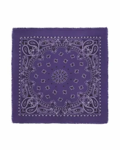 Kujten Scarves & Snoods>Large Cashmere Bandana, 2-Threads Deep Purple