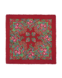 Kujten Scarves & Snoods>Large Cashmere Bandana, 2-Threads Rouge