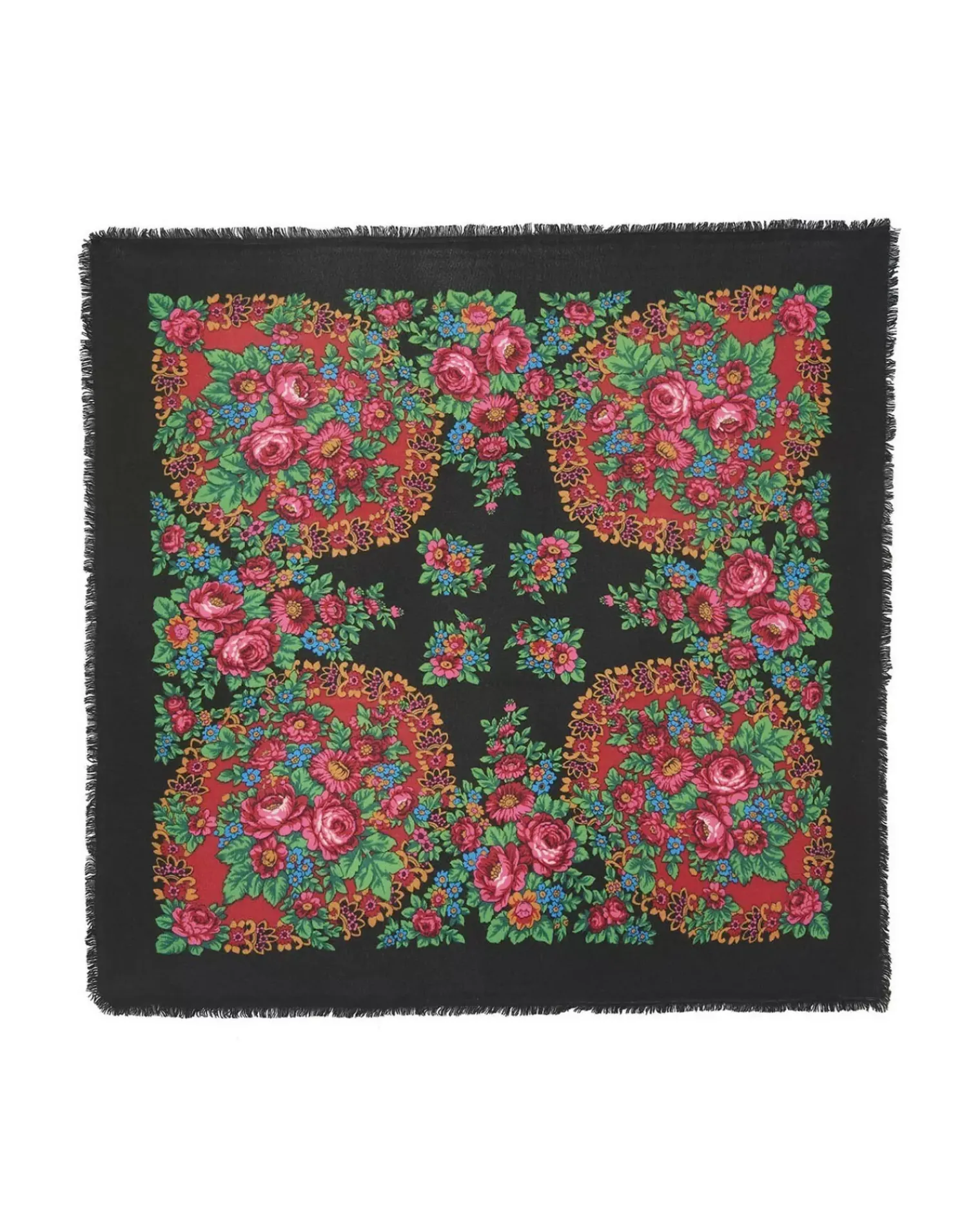 Kujten Bandanas>Large Cashmere Bandana, 2-Threads Noir