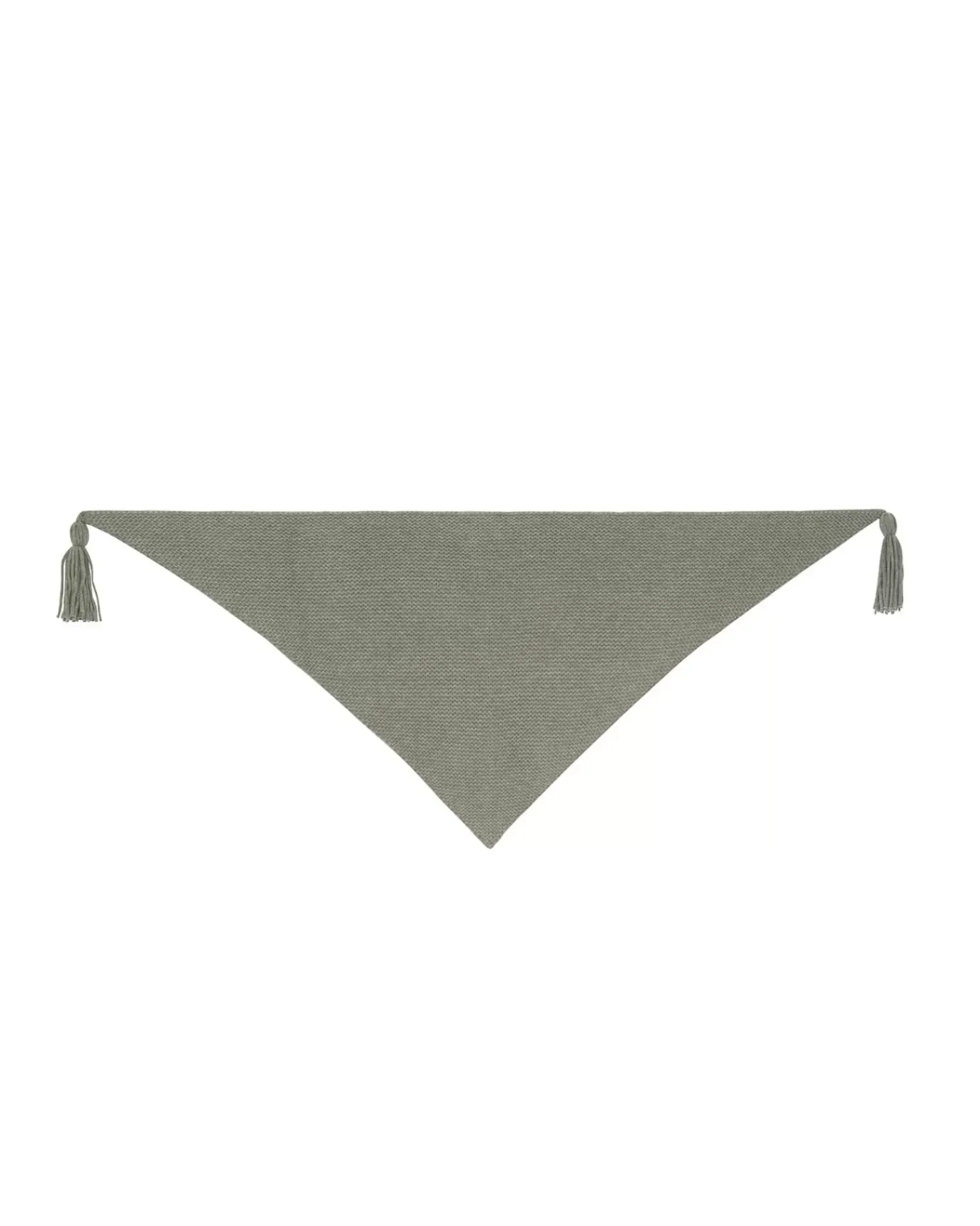 Kujten Scarves & Snoods>Large Cashmere Bandana With Pompoms Kaki Chine