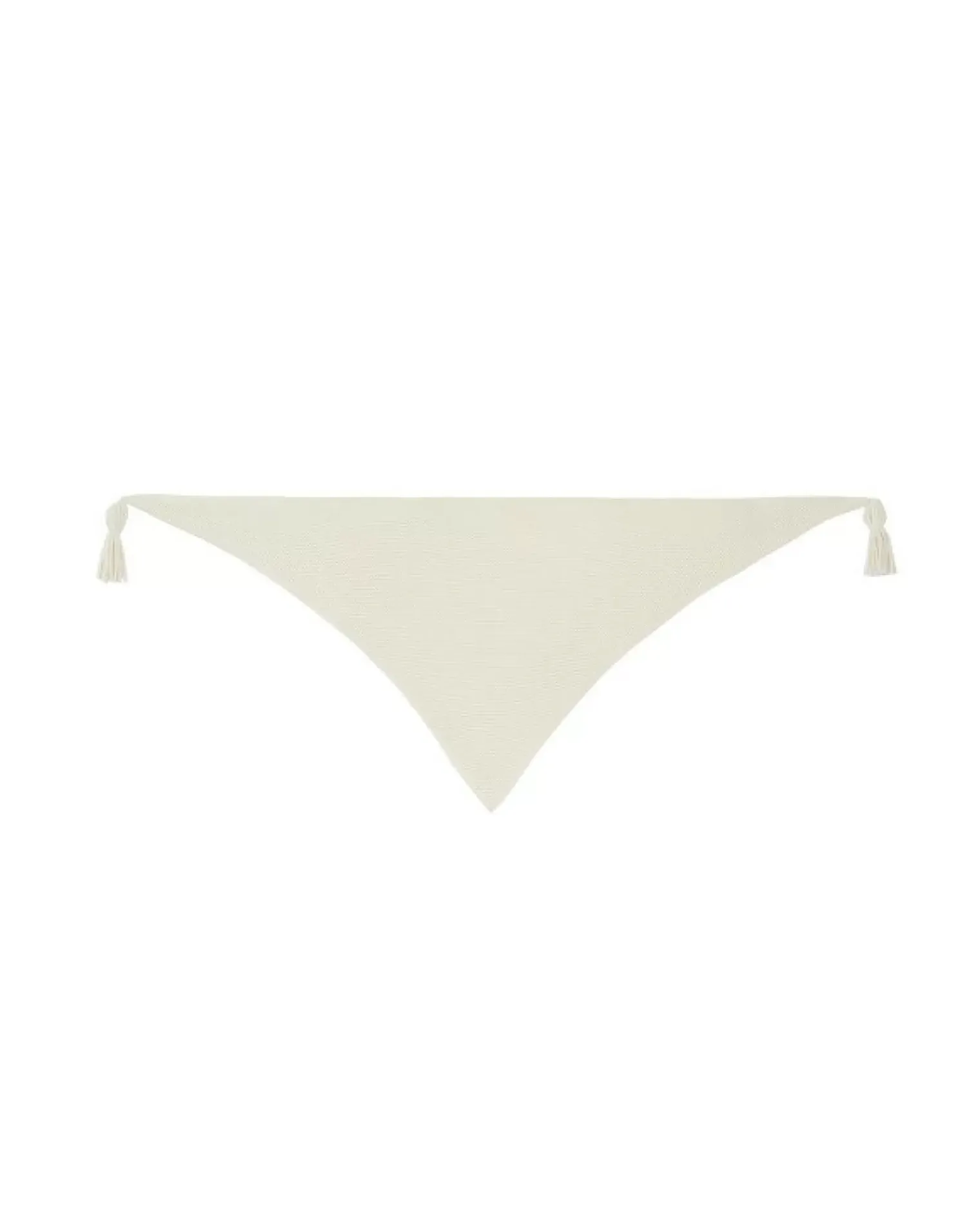 Kujten Scarves & Snoods>Large Cashmere Bandana With Pompoms Blanc Vintage