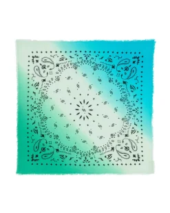 Kujten Bandanas>Large Dip Dye Cashmere Bandana Jade