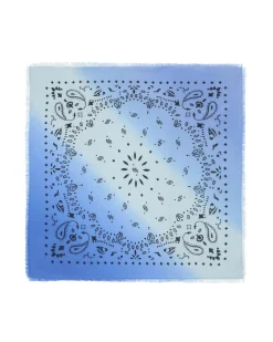 Kujten Bandanas>Large Dip Dye Cashmere Bandana Jeans Clair