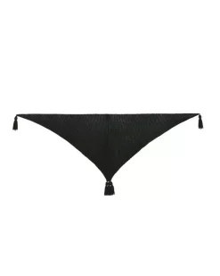 Kujten Bandanas>Large Pompoms Cashmere Bandana Noir