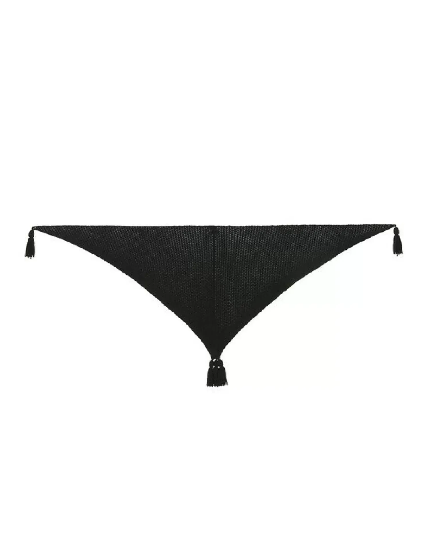 Kujten Bandanas>Large Pompoms Cashmere Bandana Noir