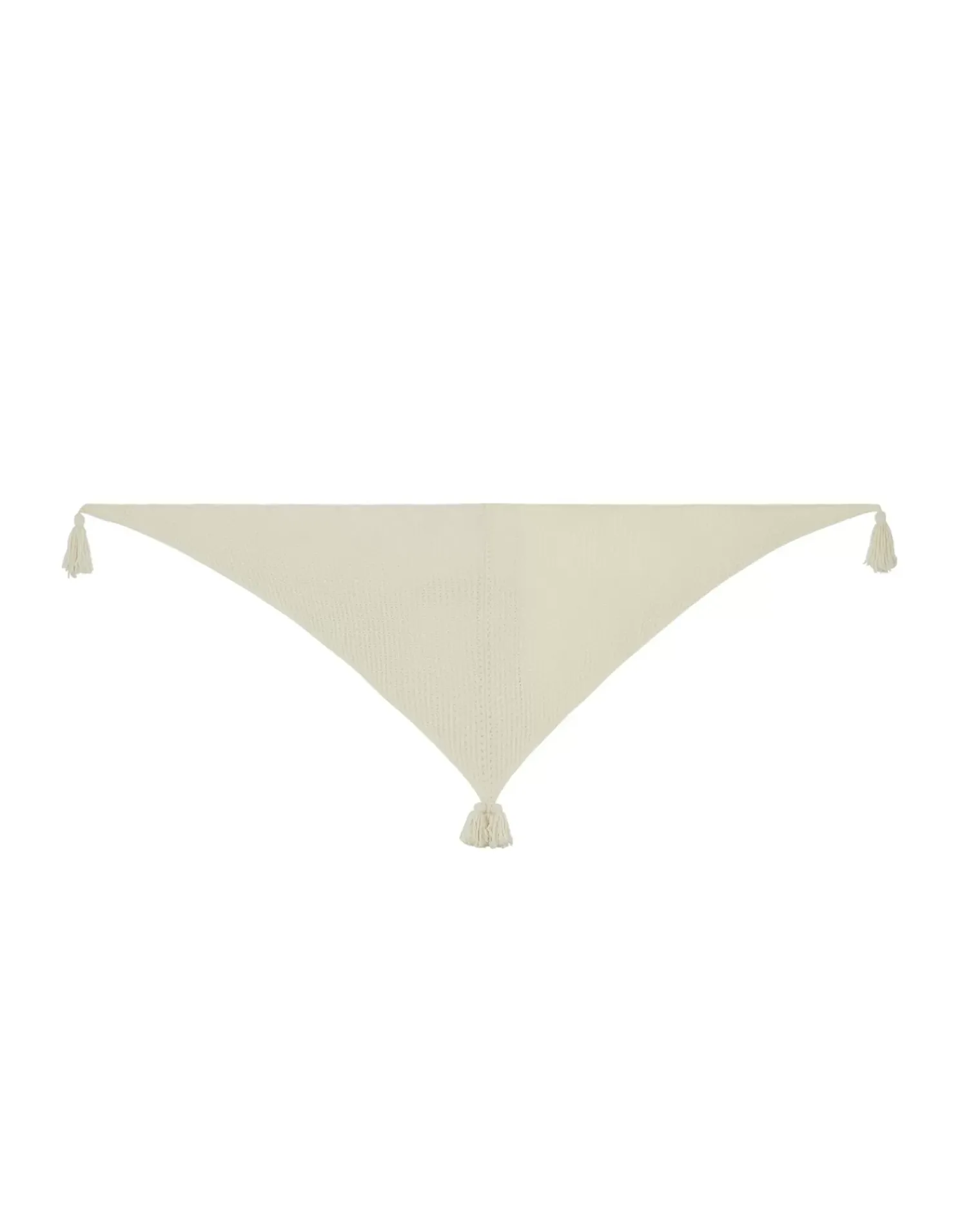 Kujten Bandanas>Large Pompoms Cashmere Bandana Blanc Vintage