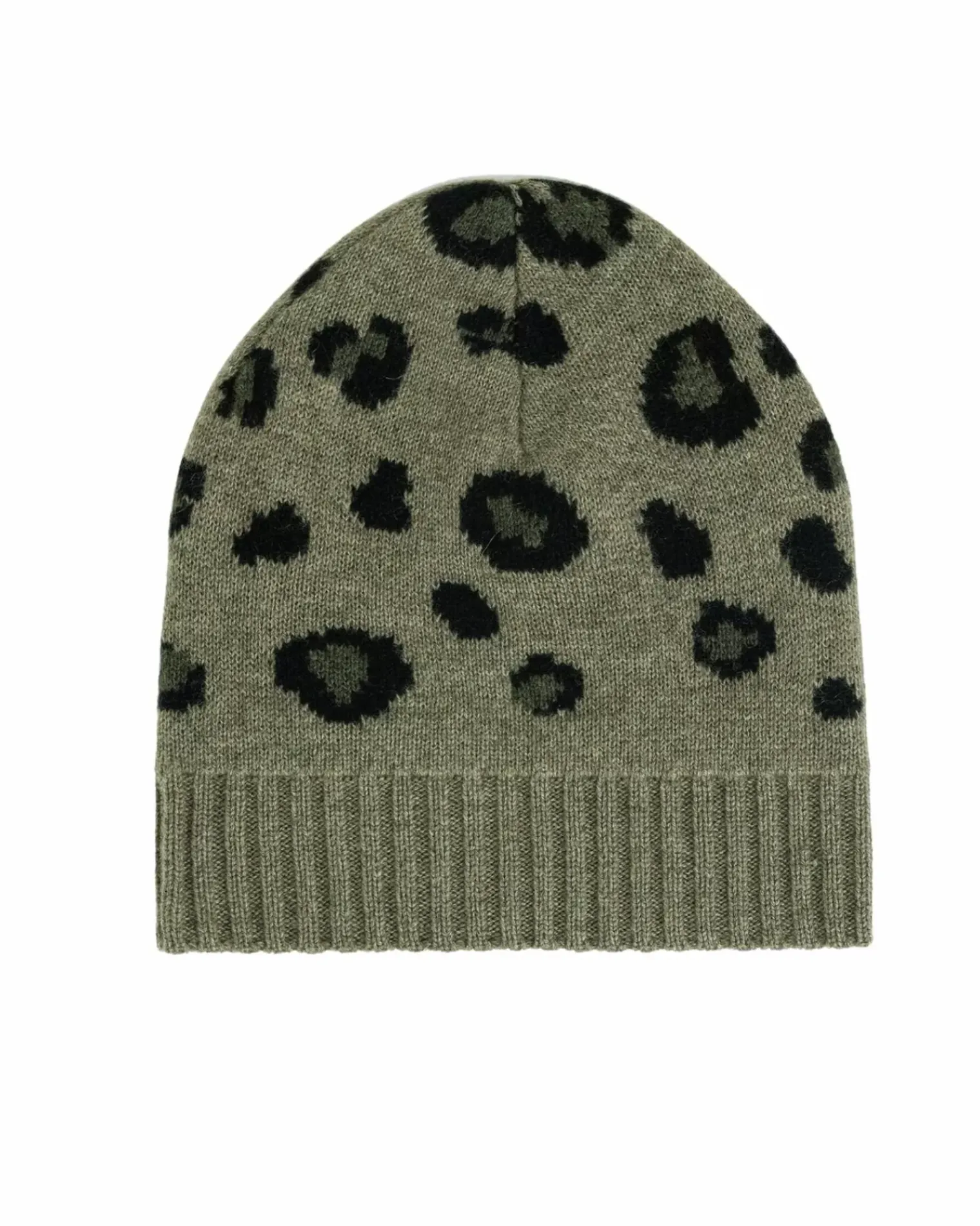 Kujten Hats & Headbands>Leopard Cashmere Beanie Kaki Chine
