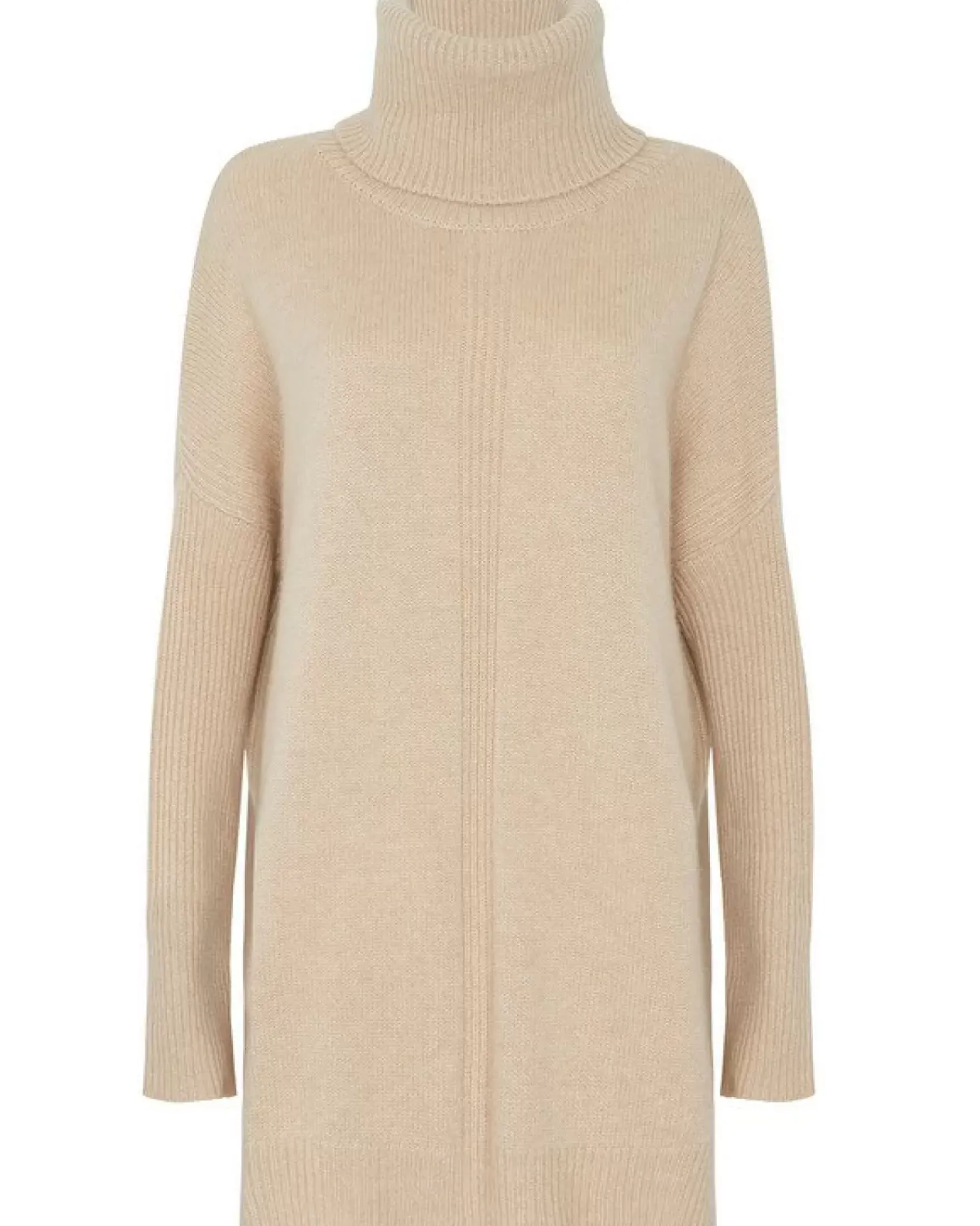 Kujten Capes & Ponchos>Lined Turtleneck Woman Cashmere Tunic, 6-Threads Organique