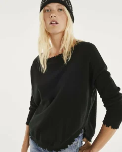 Kujten Sweaters & Sweatshirts>Liquette Round Neck Cashmere Sweater Noir