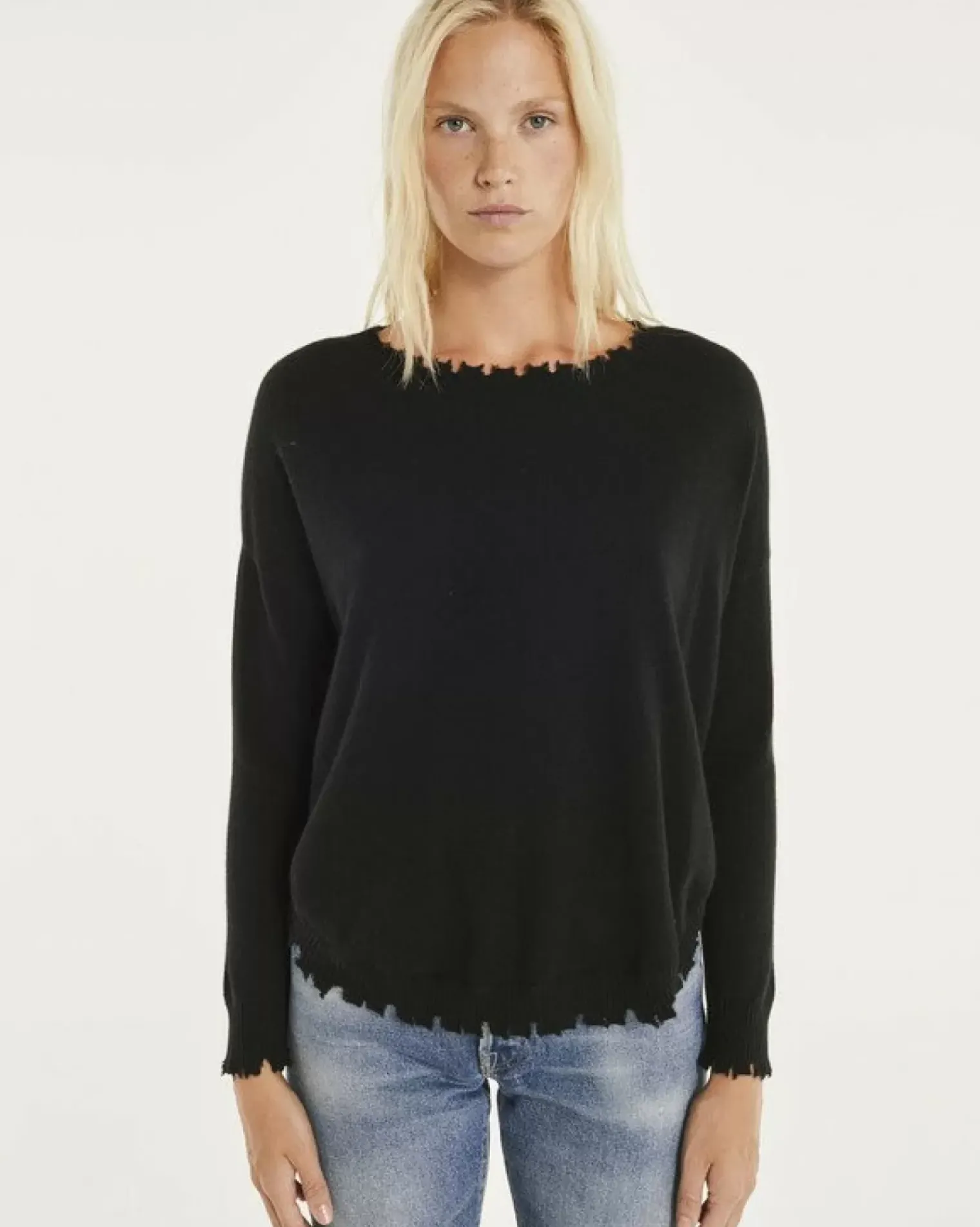 Kujten Sweaters & Sweatshirts>Liquette Round Neck Cashmere Sweater Noir