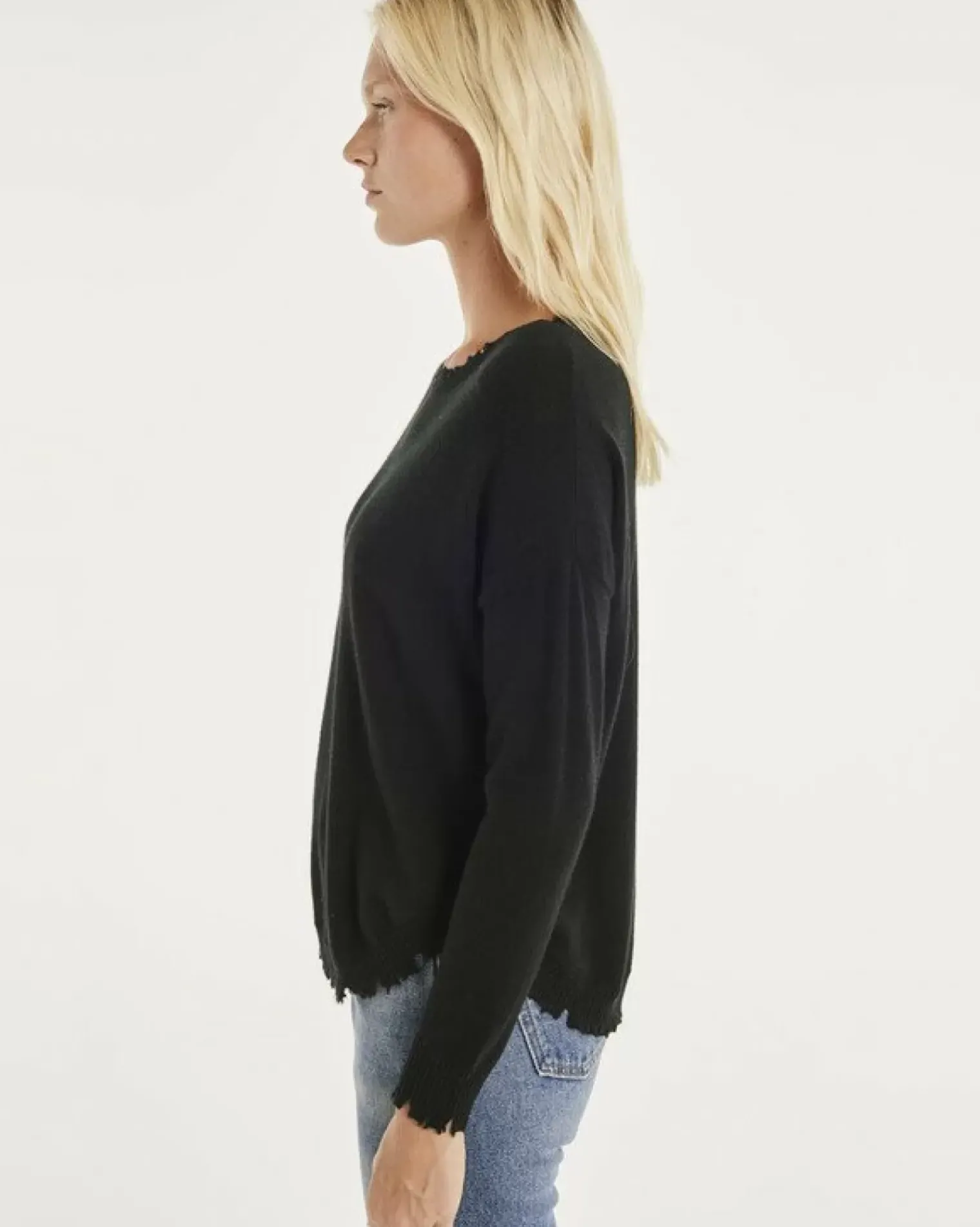 Kujten Sweaters & Sweatshirts>Liquette Round Neck Cashmere Sweater Noir