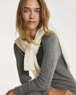 Kujten Dresses & Skirts>Long Cashmere Round Neck Dress Gris Flanelle