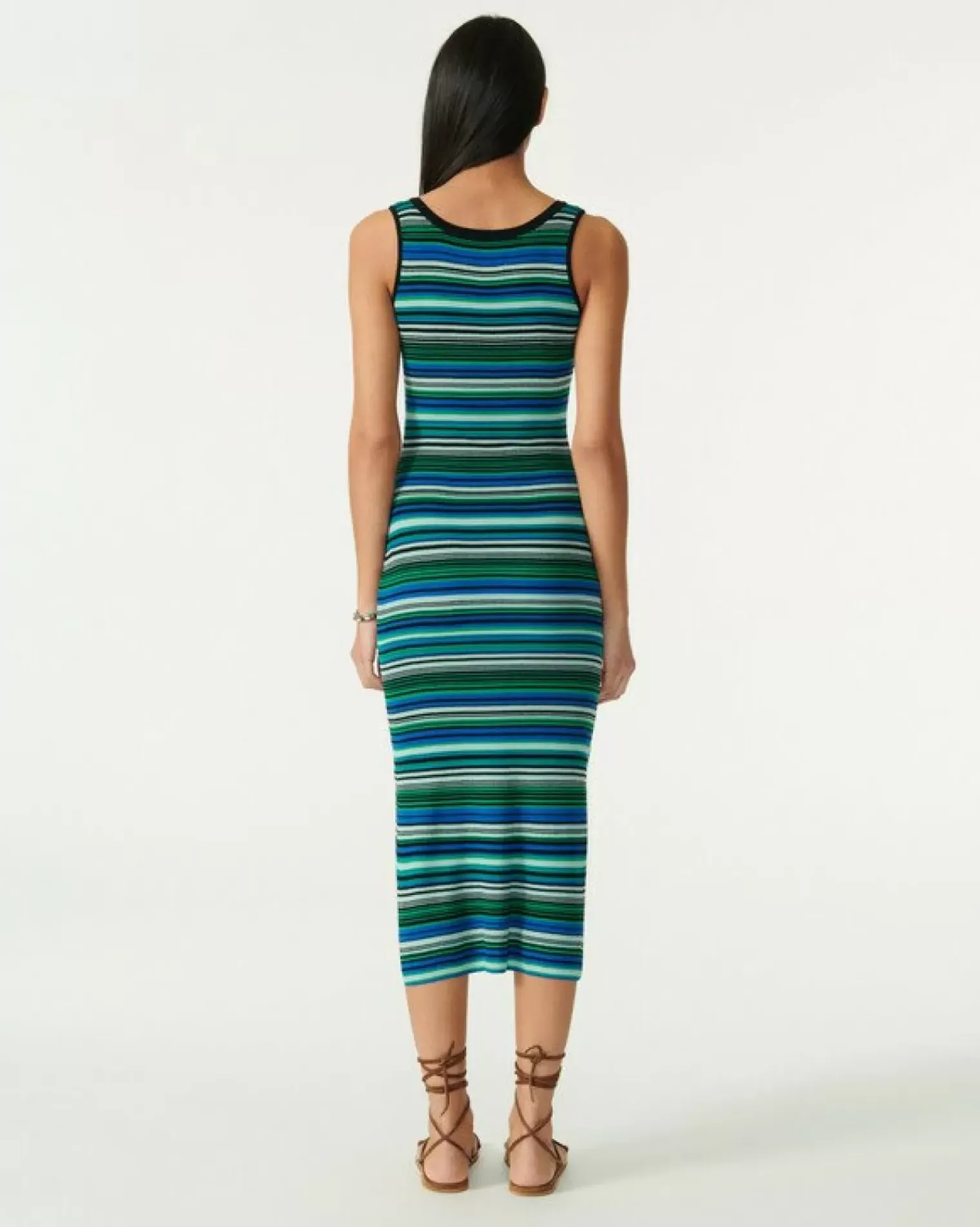Kujten Dresses & Skirts>Long Silk-Cashmere Tank Dress Vert Jade