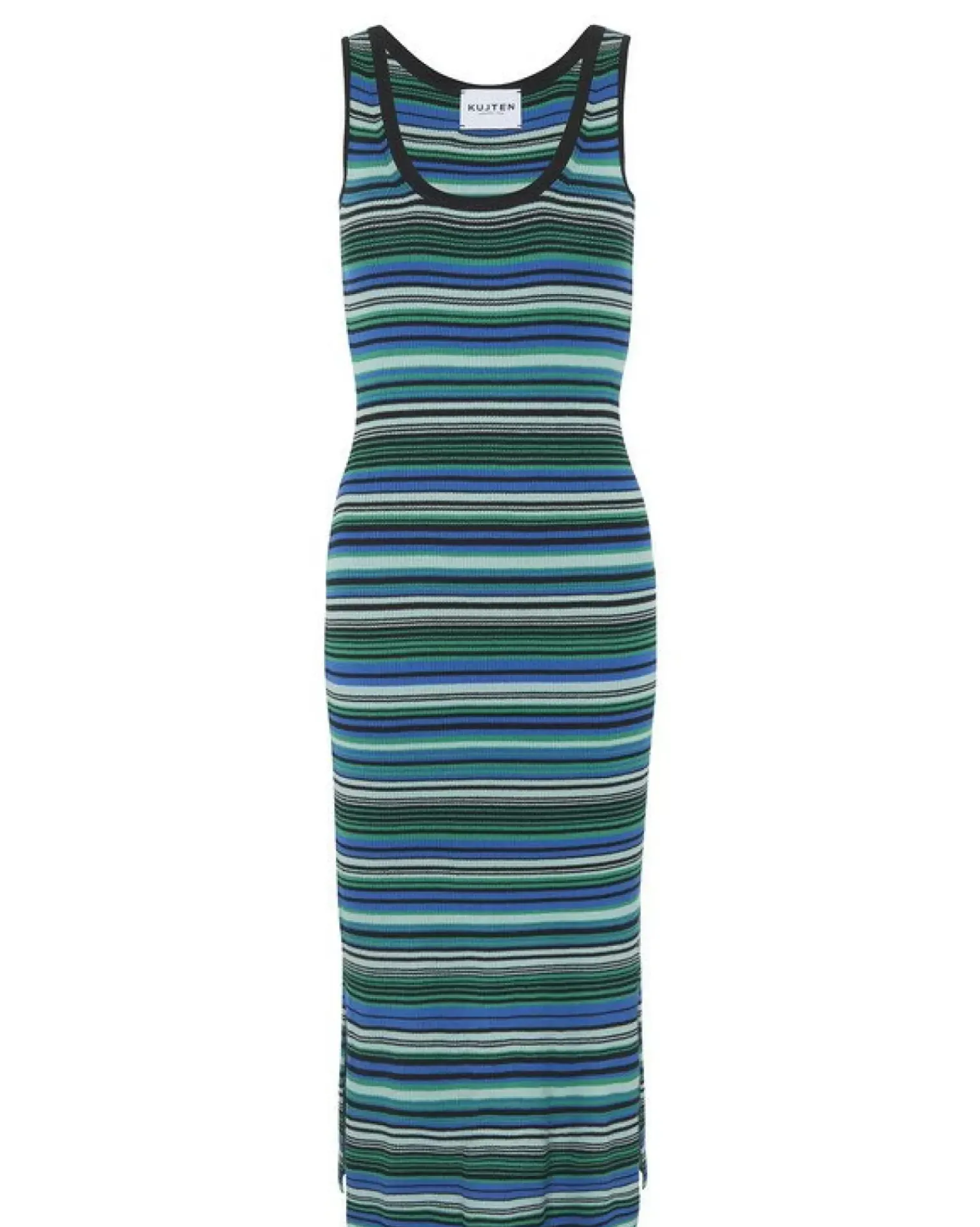Kujten Dresses & Skirts>Long Silk-Cashmere Tank Dress Vert Jade