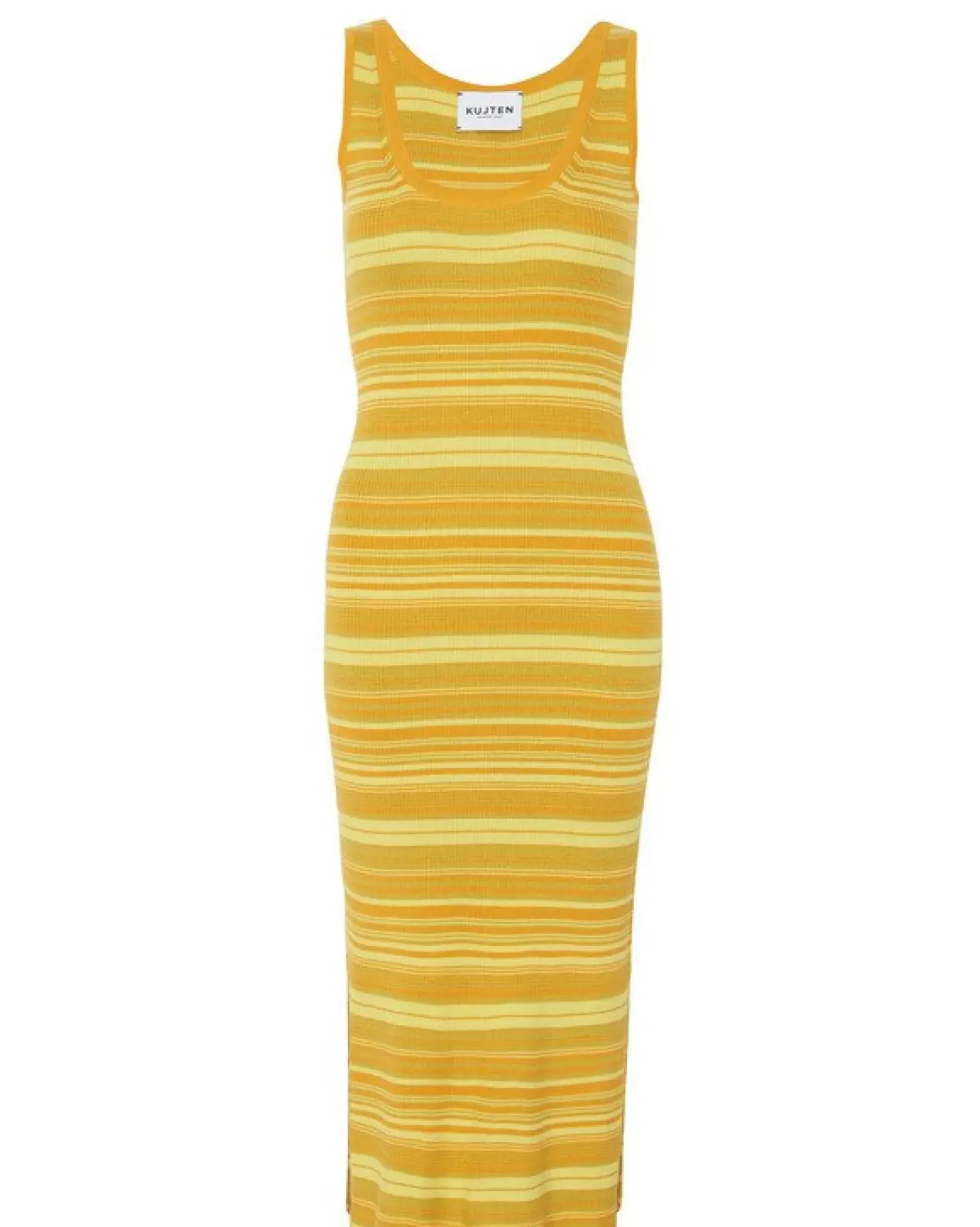 Kujten Dresses & Skirts>Long Silk-Cashmere Tank Dress Marigold