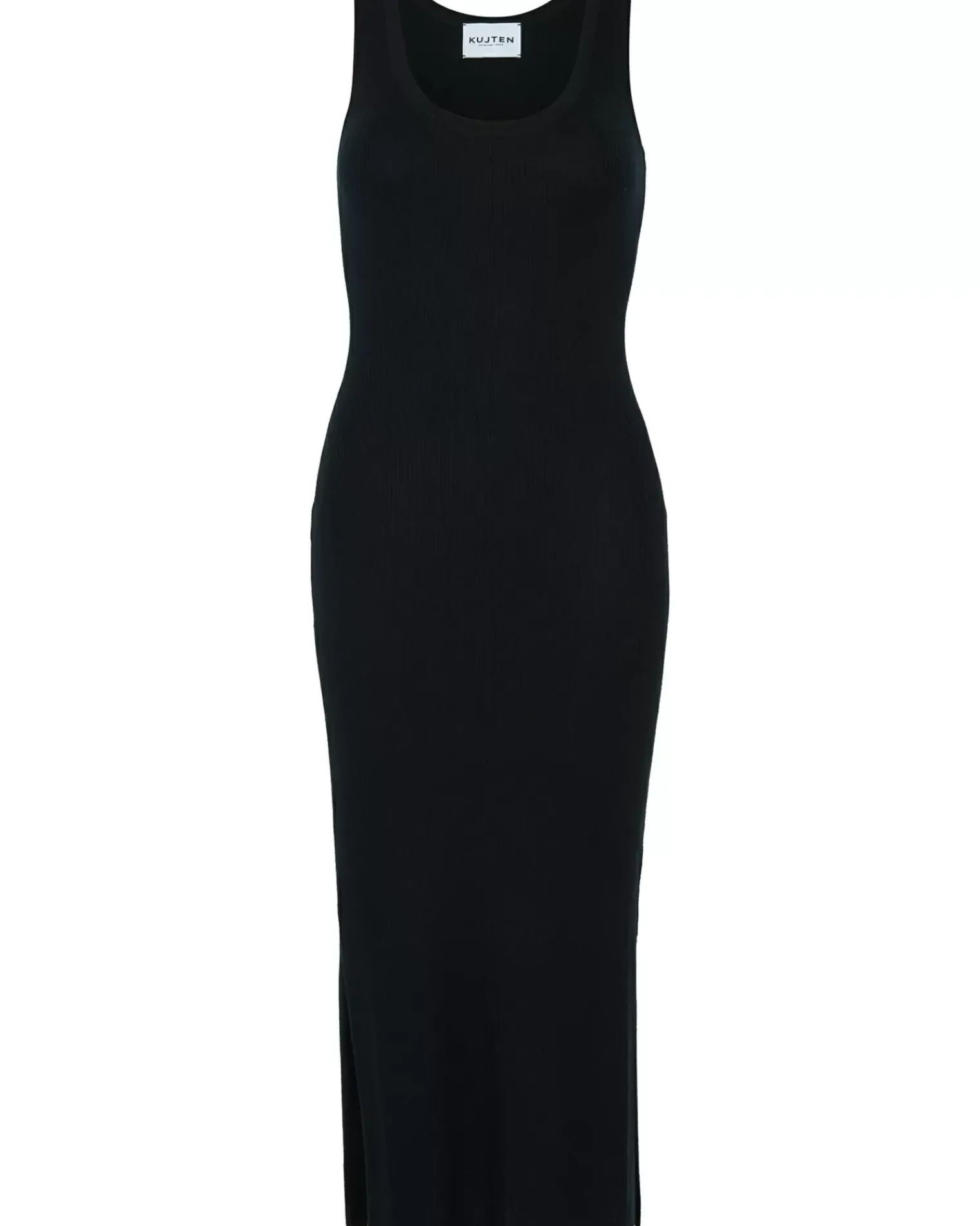 Kujten Dresses & Skirts>Long Silk-Cashmere Tank Top Dress Noir