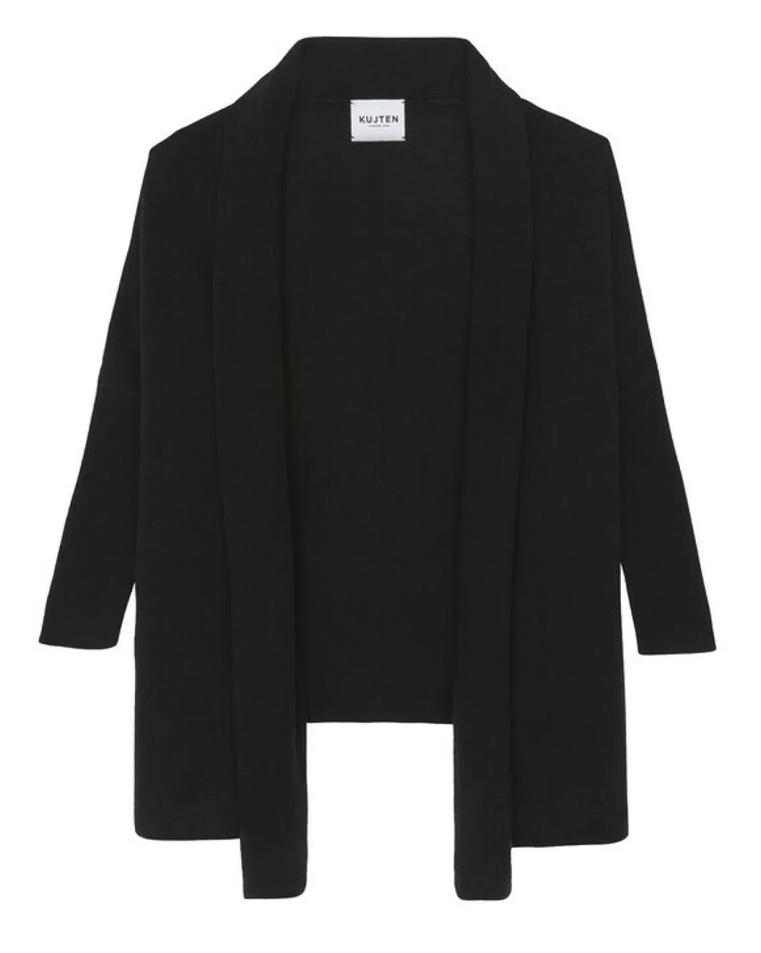 Kujten Jackets & Vests>Long Sleeve Chale Collar Jacket Noir
