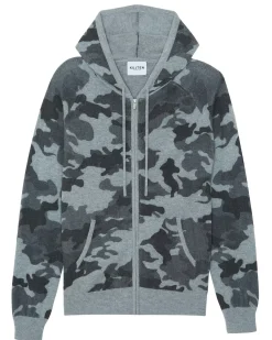Kujten Hoodies>Long Sleeve Hooded Zipped Vest Camou Gris