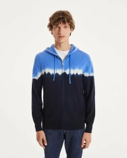 Kujten Hoodies>Long Sleeve Hooded Zipped Vest Bleu Kabalos