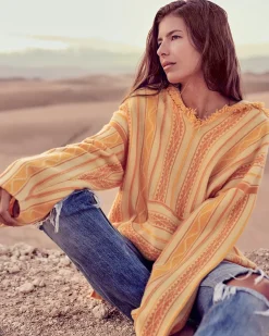 Kujten Hoodies>Long Sleeve Oversize Cashmere Hoodie Marigold