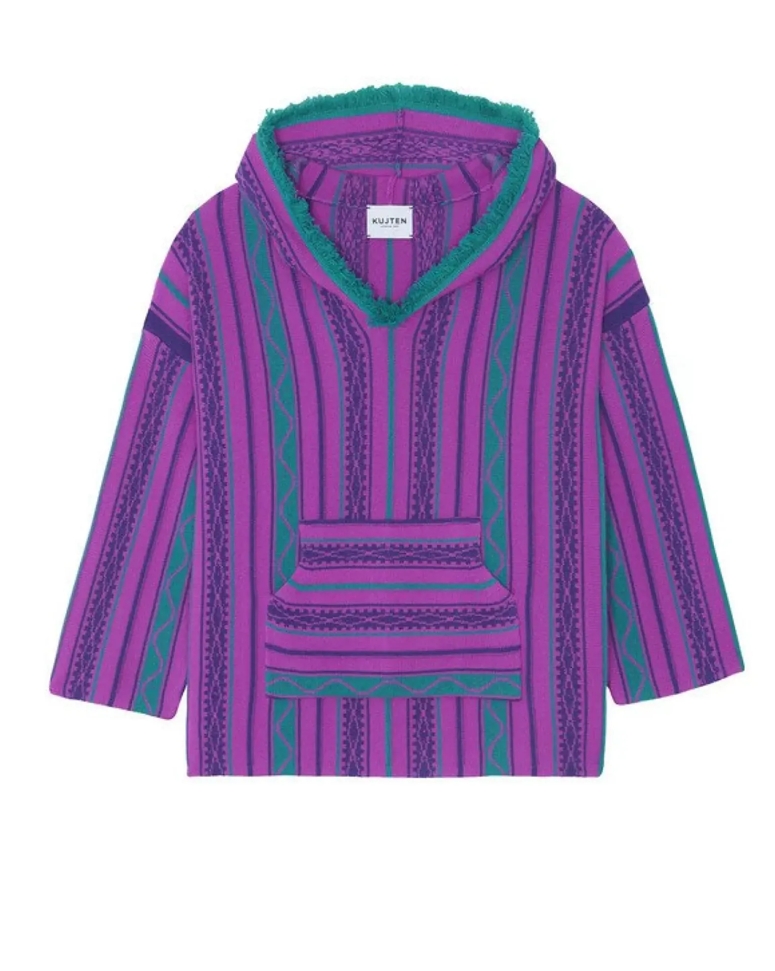 Kujten Hoodies>Long Sleeve Oversize Cashmere Hoodie Violet Fluo