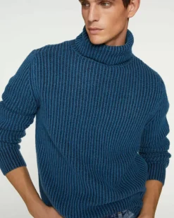 Kujten Sweaters & Sweatshirts>Long Sleeve Turtleneck Sweater Bleu Marine Fonce