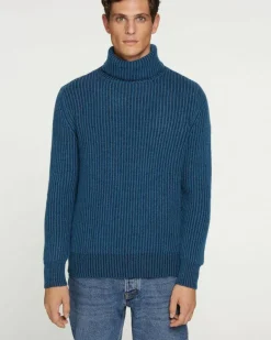 Kujten Sweaters & Sweatshirts>Long Sleeve Turtleneck Sweater Bleu Marine Fonce