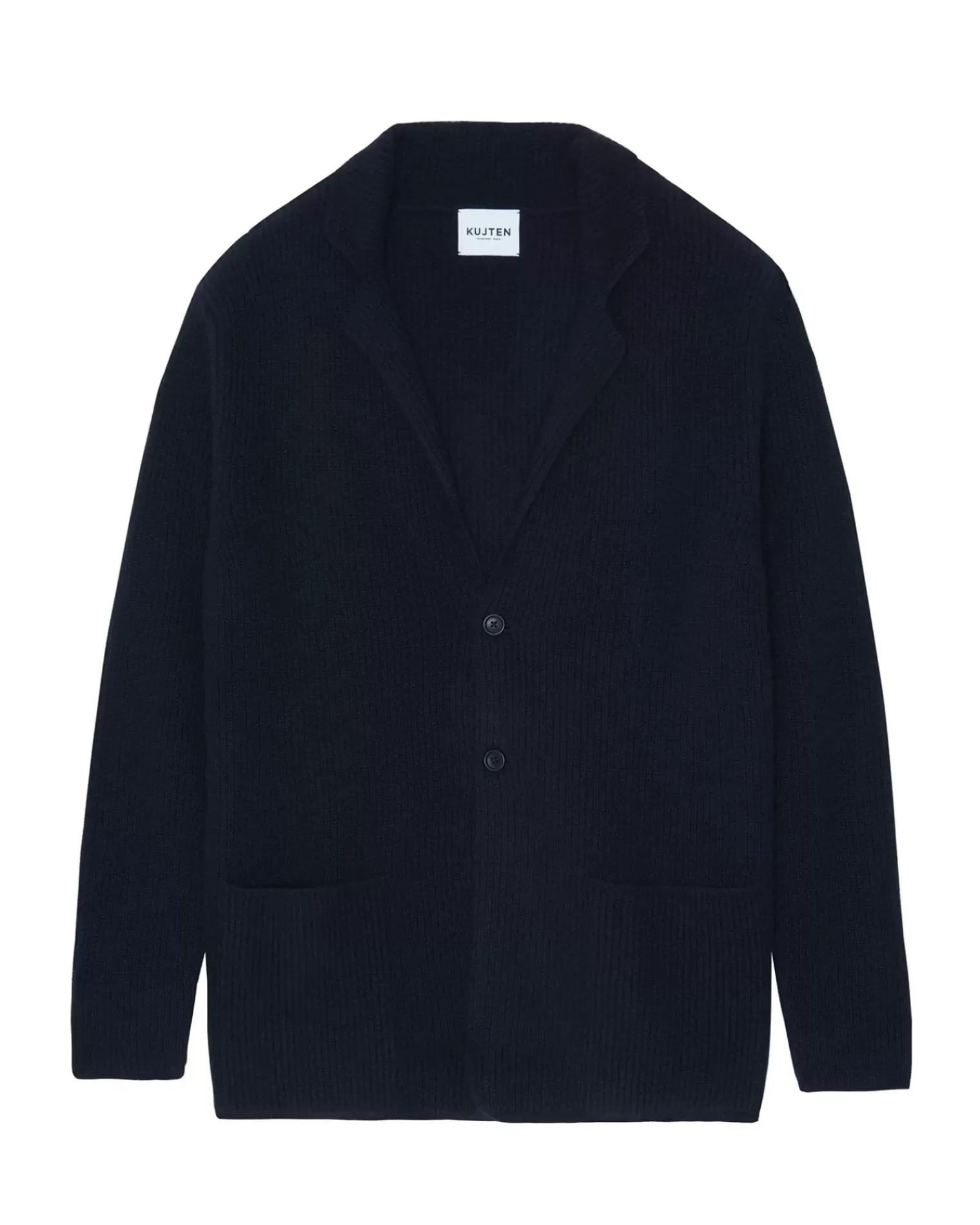 Kujten Jackets & Vests>Long Sleeves Blazer Cashmere Cardigan, 4-Threads Bleu Marine Fonce