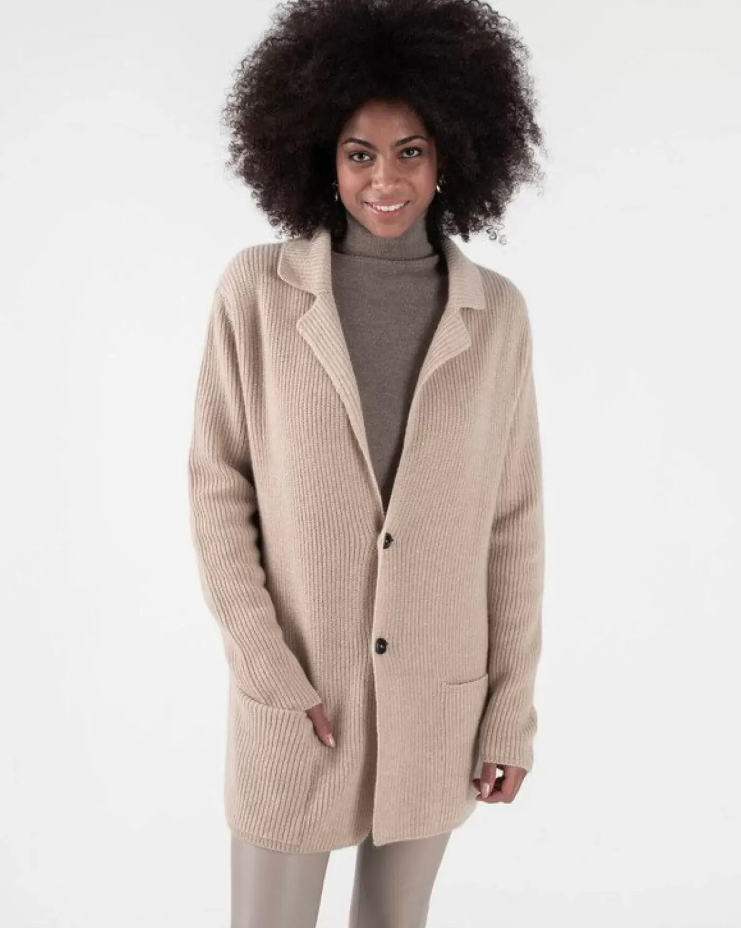Kujten Jackets & Vests>Long Sleeves Cashmere Blazer Cardigan Organique
