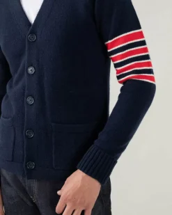 Kujten Jackets & Vests>Long Sleeves Cashmere Cardigan Bleu Marine Fonce