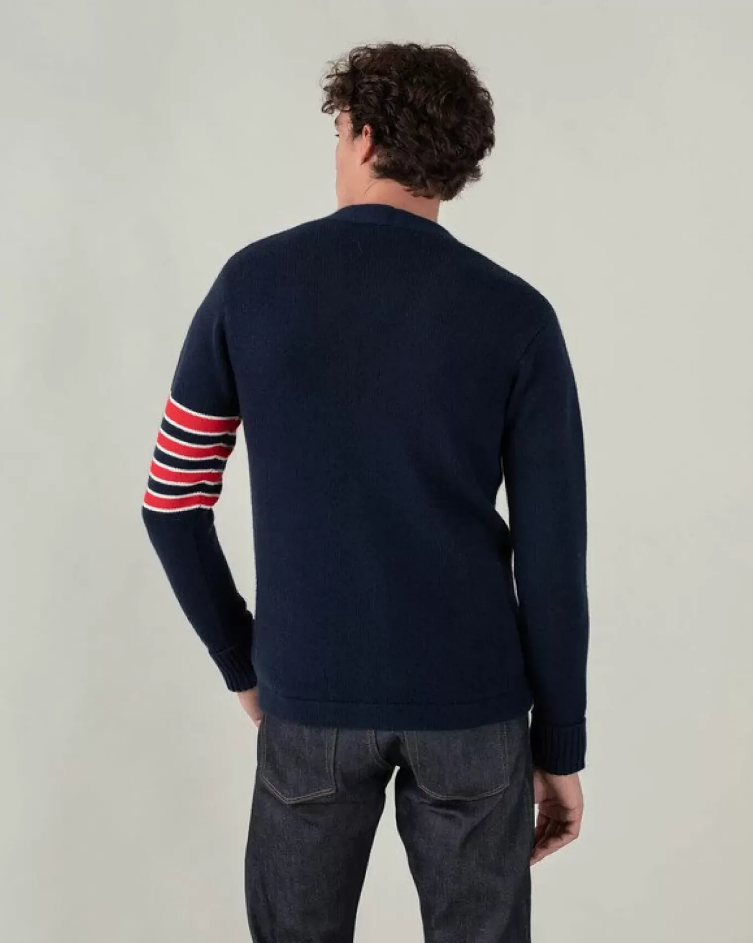 Kujten Jackets & Vests>Long Sleeves Cashmere Cardigan Bleu Marine Fonce