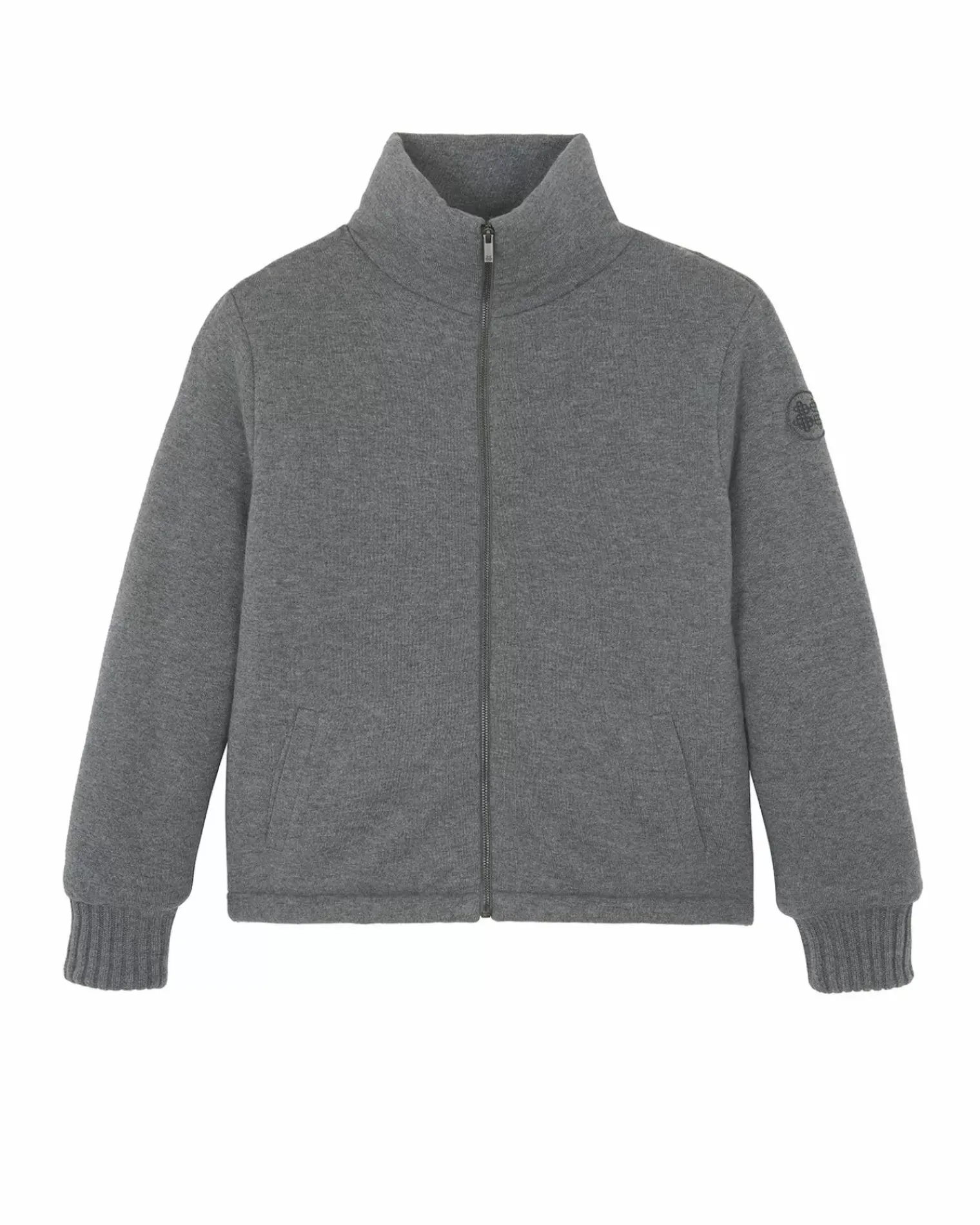 Kujten Coats>Long Sleeves Cashmere Puffer Jacket, 2-Threads Gris Flanelle