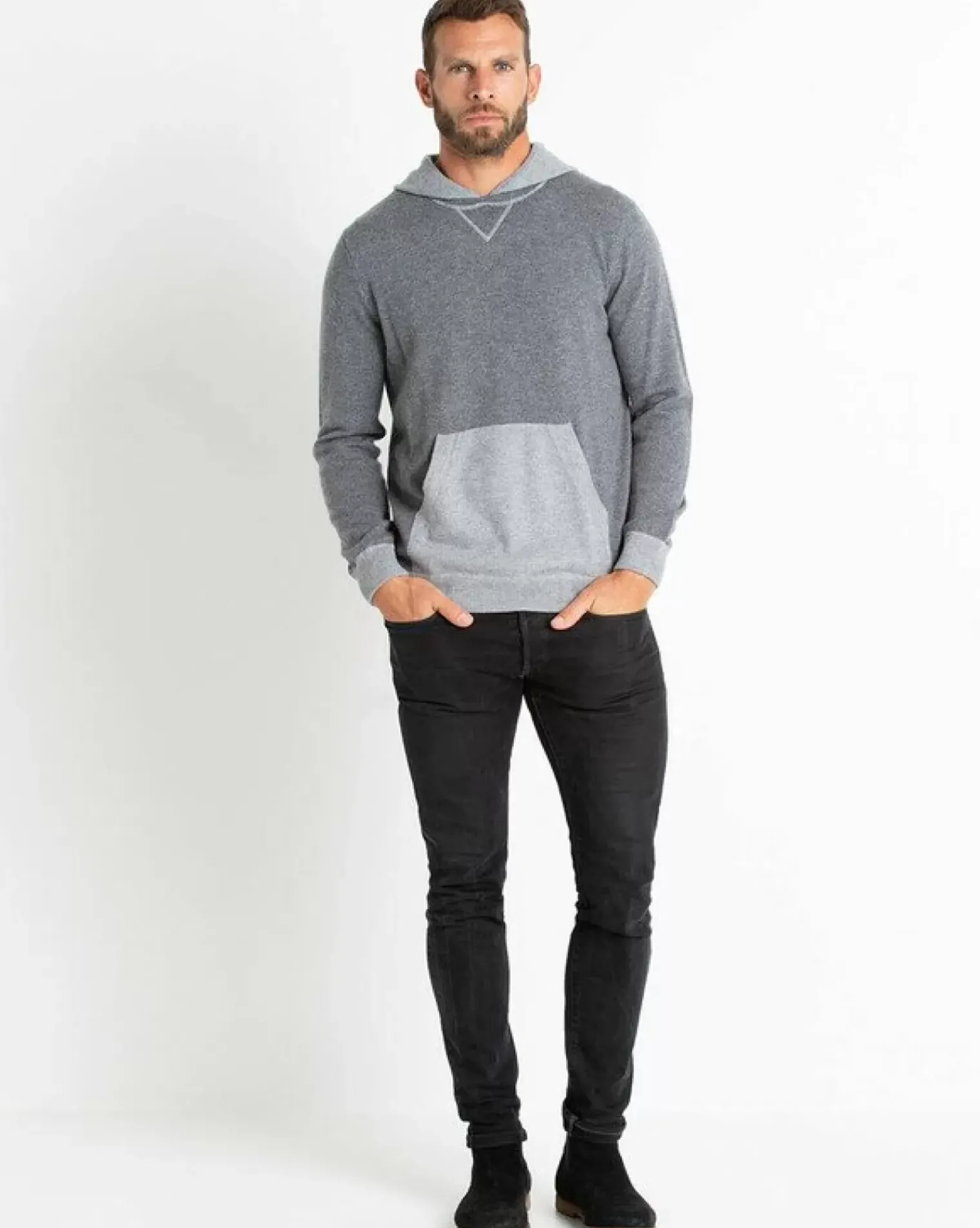 Kujten Sweaters & Sweatshirts>Long Sleeves Cashmere Sweatshirt Gris Flanelle