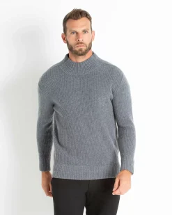 Kujten Sweaters & Sweatshirts>Long Sleeves Cashmere Sweater Gris Flanelle