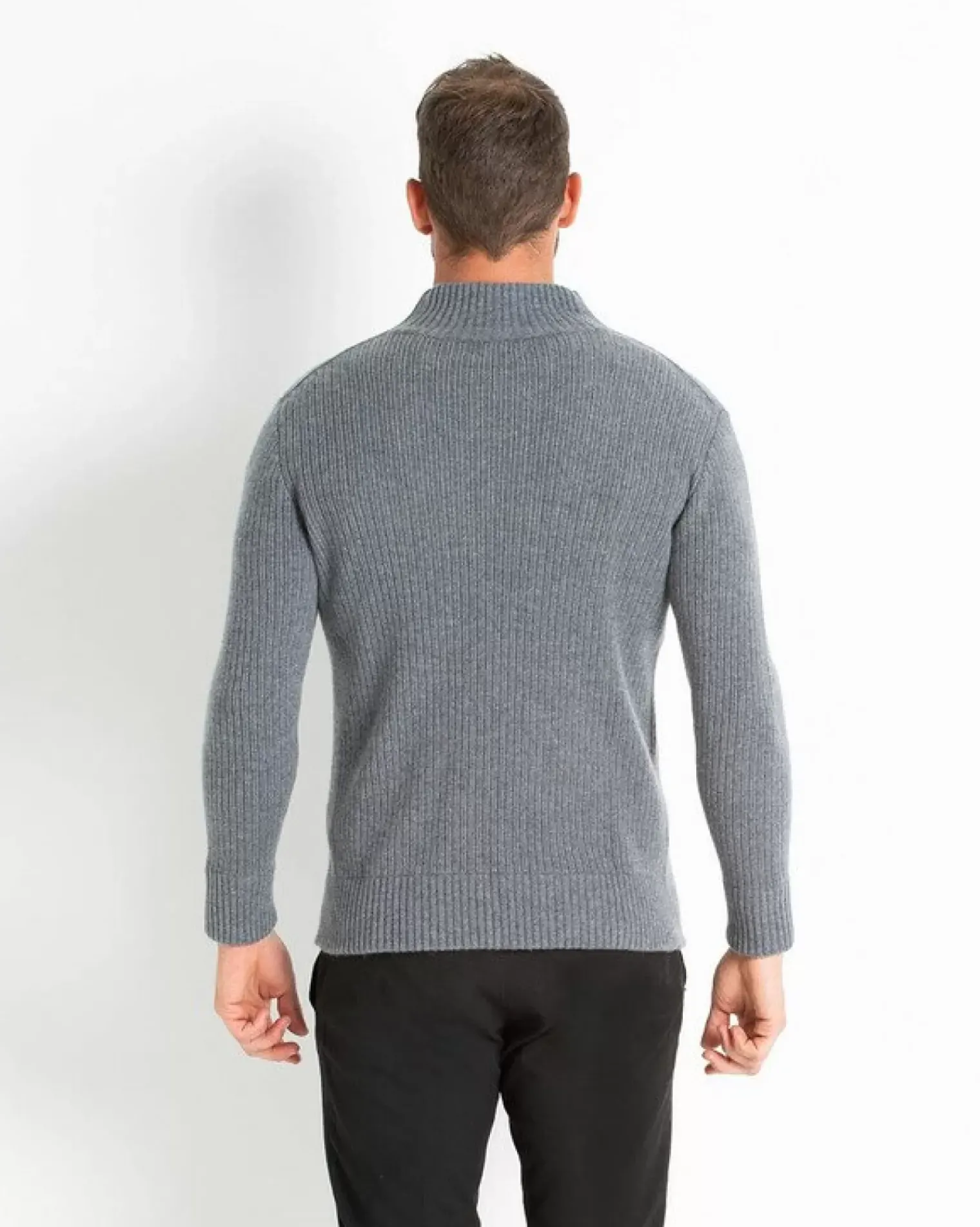 Kujten Sweaters & Sweatshirts>Long Sleeves Cashmere Sweater Gris Flanelle